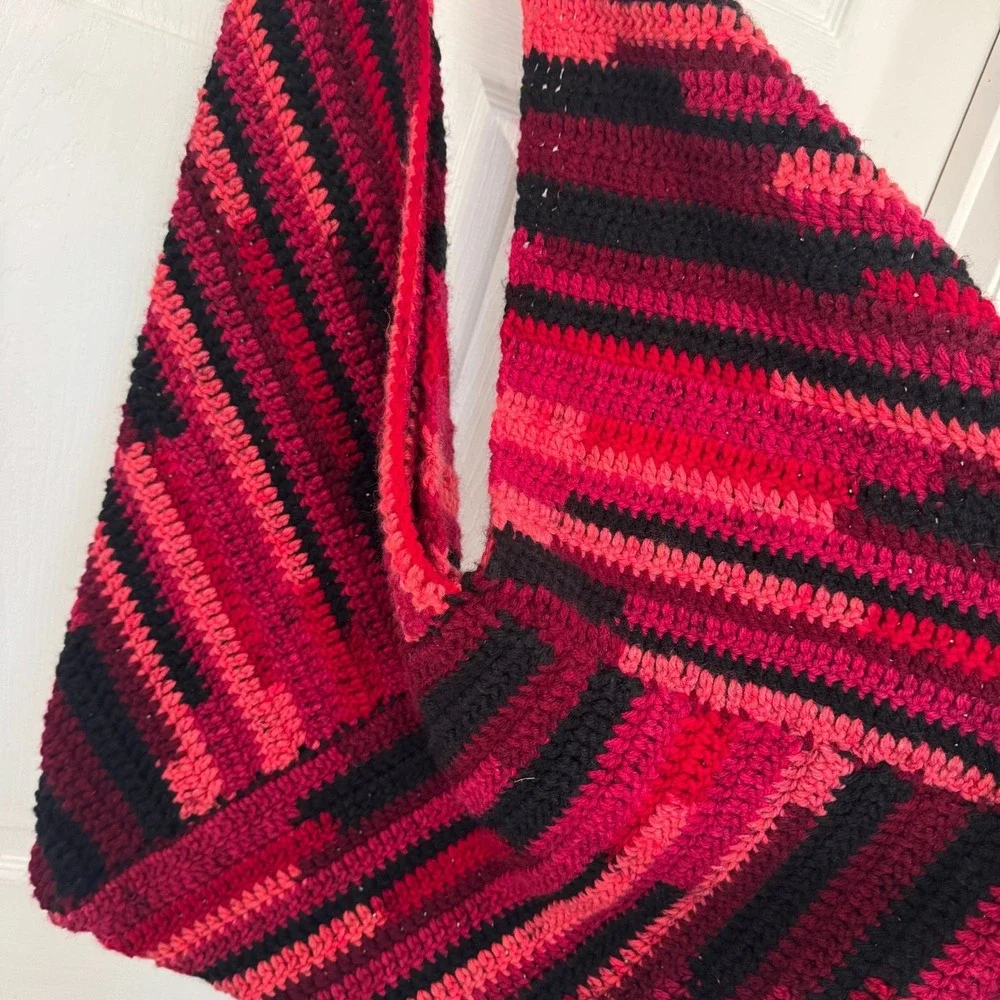 Giant‎ Hobo Hand Knit Stripe Bag Single Shoulder Strap Stretch Large Purse Tote